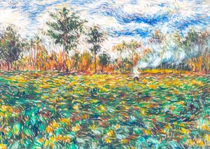 l 014 harvest time pastel 36x26 cm 1985