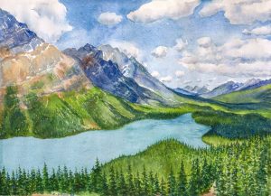 l 036 peyto lake watercolor 35x25 cm 2025