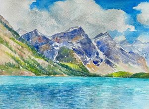 l 040 morain lake watercolor 36x26 cm 2024