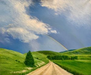 l 016 towad the rainbow bearspaw oil on canvas 60x50 cm 2022