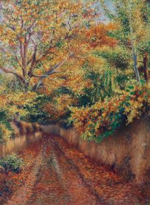 l 027 whispers in the garden alley of shiraz pastel 55x75 cm 1988