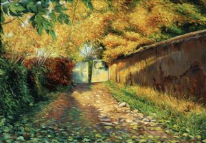l 029 fall in the garden lanes of shiraz oil on canvas 70x50 cm