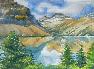l 038 moraine lake a living mirror watercolor 30x23 cm 2022