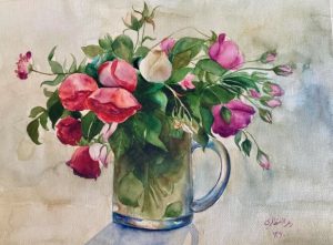 sl 015 wild roses watercolor 30x20 cm 1981