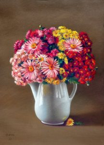 sl 08 a vase of colorful flowers pastel 50x65 cm 2003