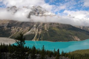 clouds above the peyto lake, canada