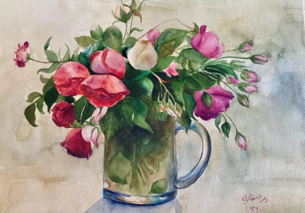 sl 015 wild roses watercolor 30x20 cm 1981